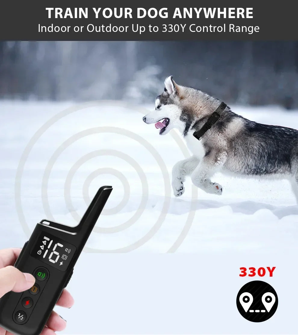 2024 New Electric Waterproof Dog Training Collar Rechargeable Remote Control Static Shock Vibration Anti Bark Collars for Dogs
