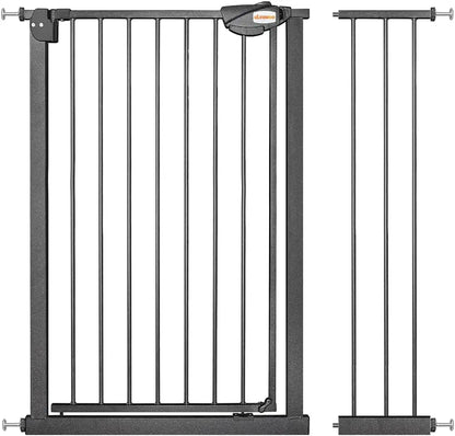 UBRAVOO Baby Gate for Doors and Stairs, Height 100 cm, Safety Pet Gate,  Automatic Closure, Triple Locking