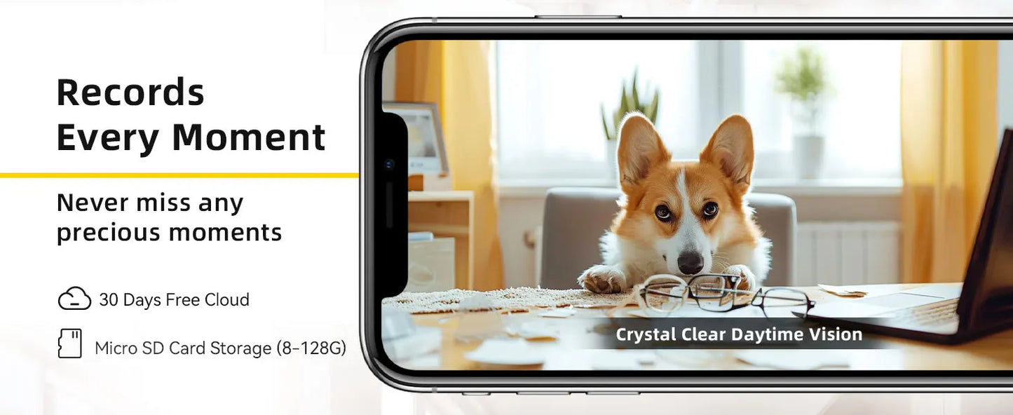 BoyKeep 3MP 5G/2.4GHz WiFi Indoor Home Security IP Smart Pet Dog Camera Automatic Tracking 24/7 Video Surveillance Camera