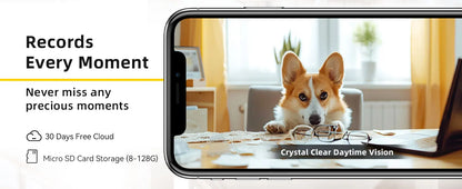 BoyKeep 3MP 5G/2.4GHz WiFi Indoor Home Security IP Smart Pet Dog Camera Automatic Tracking 24/7 Video Surveillance Camera