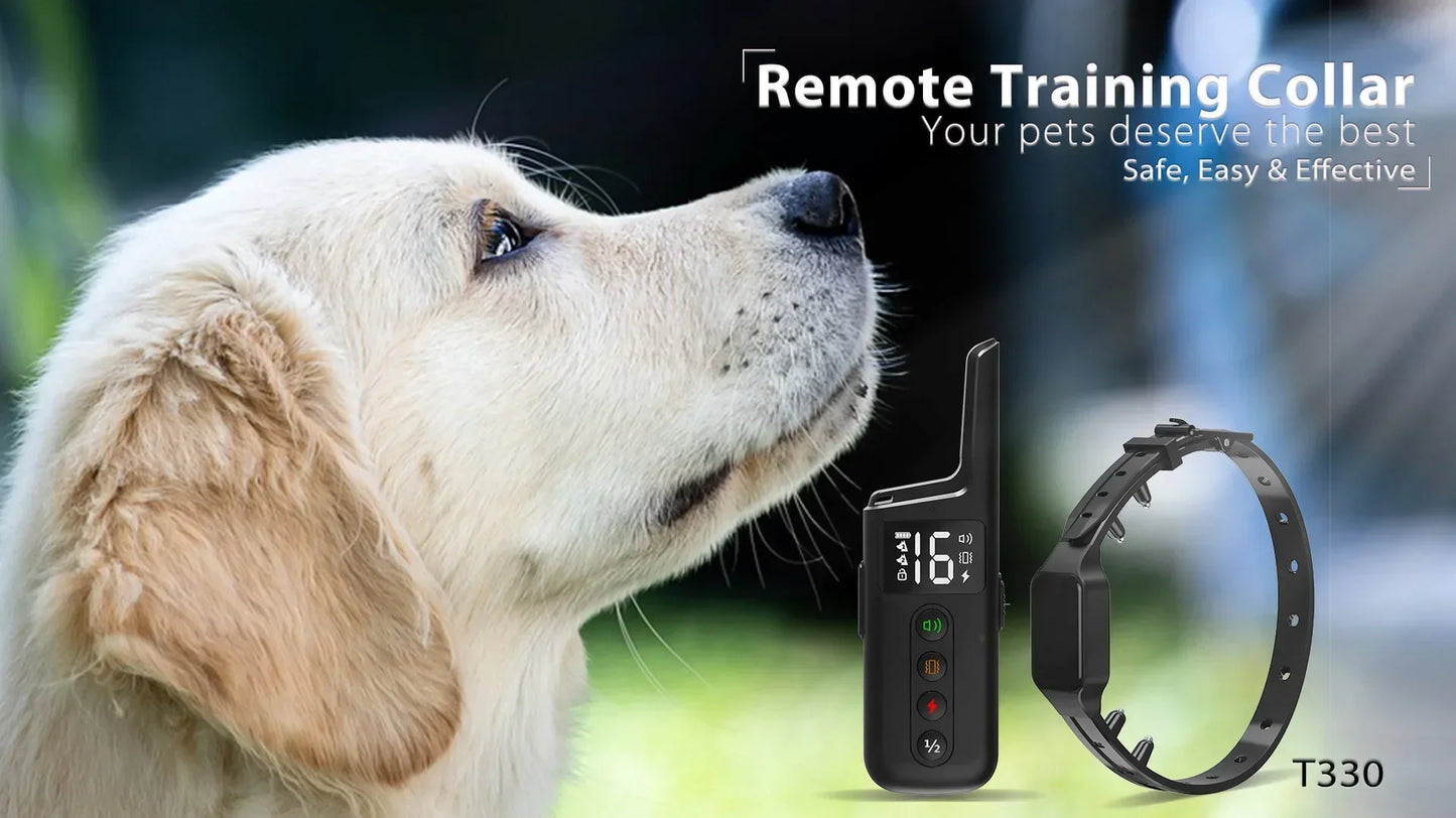 2024 New Electric Waterproof Dog Training Collar Rechargeable Remote Control Static Shock Vibration Anti Bark Collars for Dogs