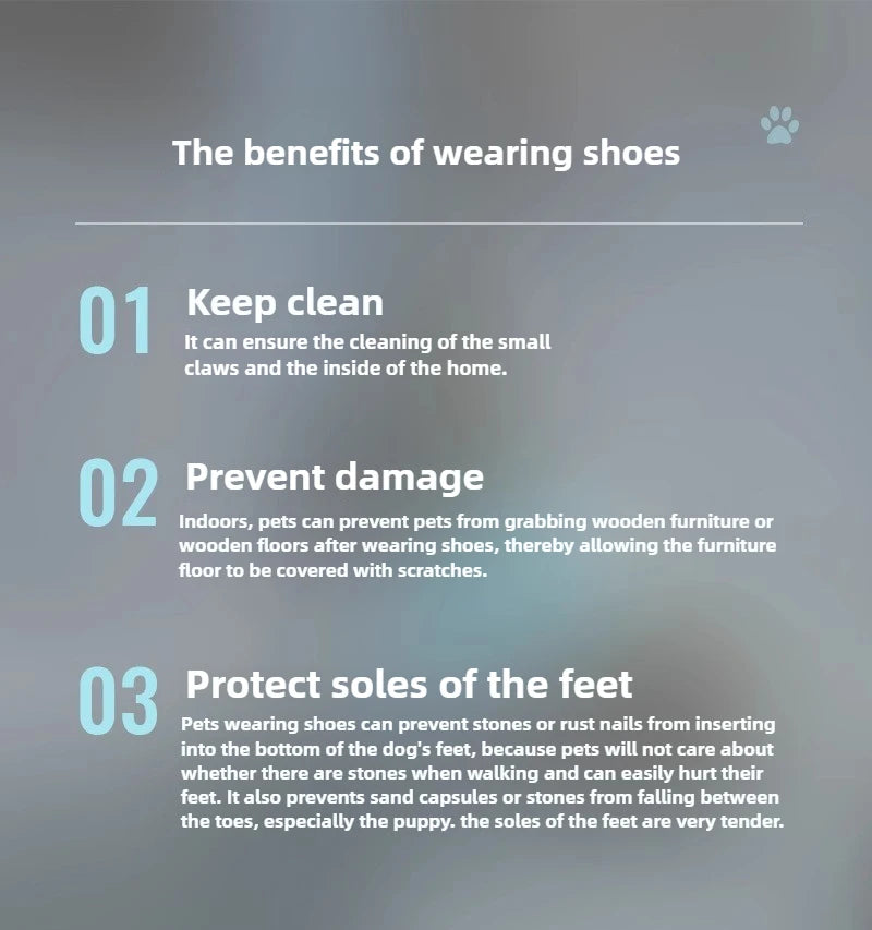 Dog Shoes Adjustable Waterproof Warm and Protect The Feet Small Dogs Reflective Shoes Easy Clean Pet Supplies Products