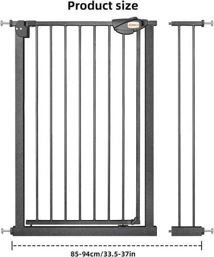 UBRAVOO Baby Gate for Doors and Stairs, Height 100 cm, Safety Pet Gate,  Automatic Closure, Triple Locking