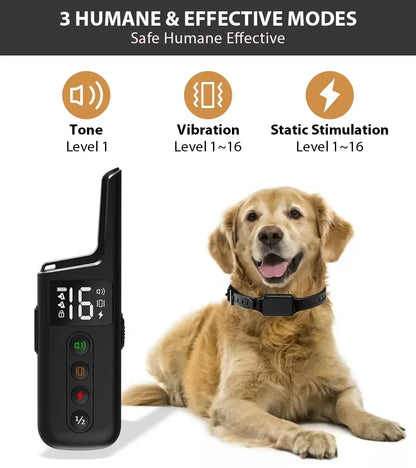 2024 New Electric Waterproof Dog Training Collar Rechargeable Remote Control Static Shock Vibration Anti Bark Collars for Dogs