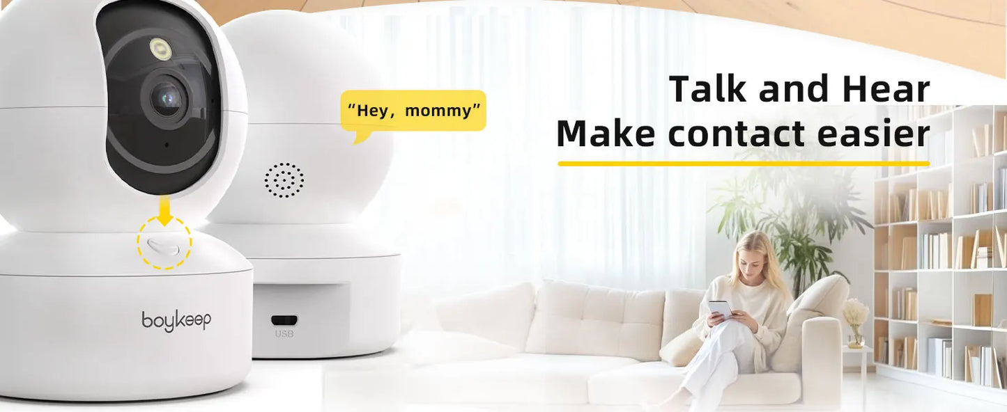 BoyKeep 3MP 5G/2.4GHz WiFi Indoor Home Security IP Smart Pet Dog Camera Automatic Tracking 24/7 Video Surveillance Camera