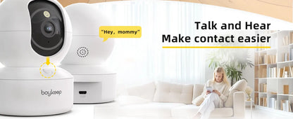 BoyKeep 3MP 5G/2.4GHz WiFi Indoor Home Security IP Smart Pet Dog Camera Automatic Tracking 24/7 Video Surveillance Camera